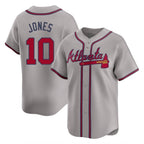 Atlanta Braves #10 Chipper Jones Player Gray AmberGomez Limited Home Game Stitched Jerseys