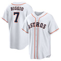 Houston Astros #7 Craig Biggio White AmberGomez Home Retired Player Replica Jersey