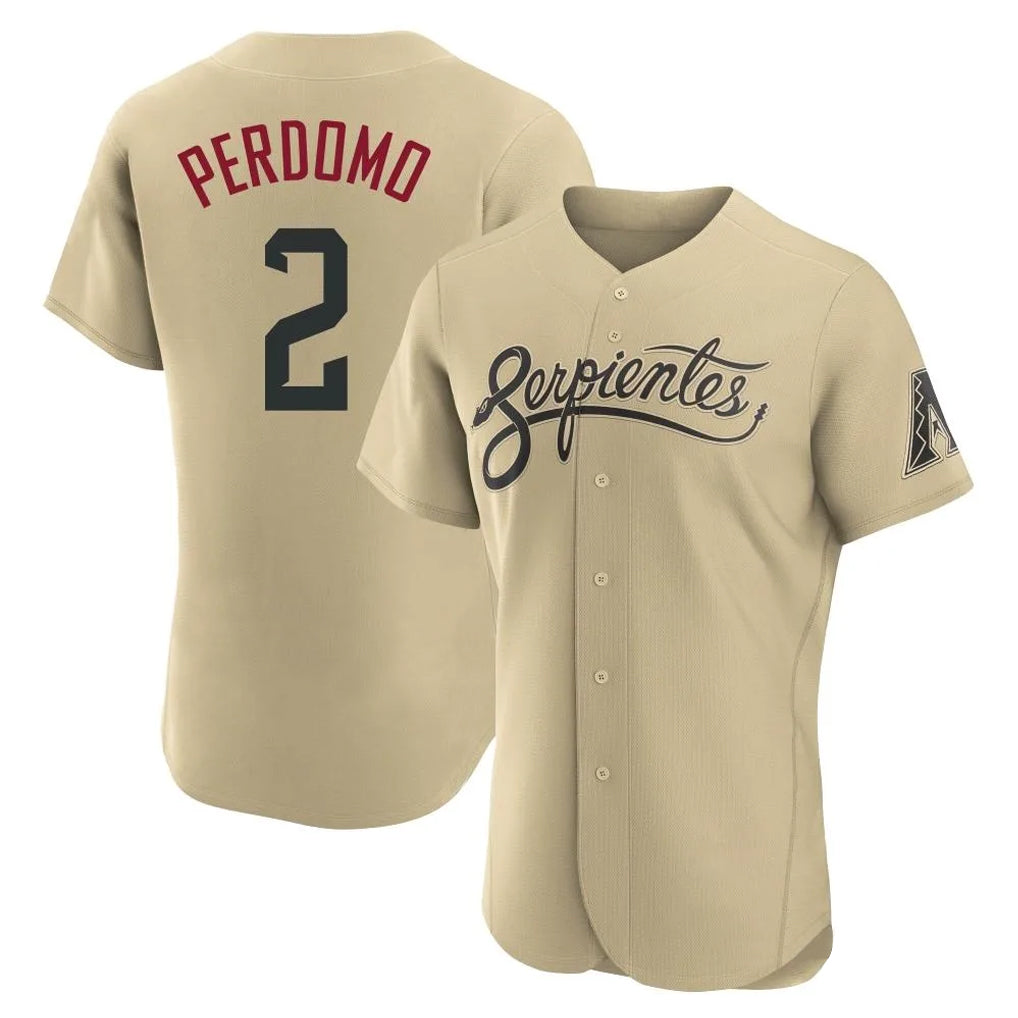 Arizona Diamondbacks #2 Geraldo Perdomo Player Tan AmberGomez City Connect Limited Home Game Stitched Jerseys