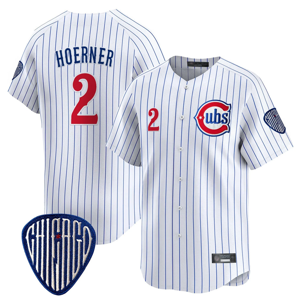 Chicago Cubs #2 Nico Hoerner Player White AmberGomez Pinstripe Vapor Premier Limited Home Stitched Jerseys