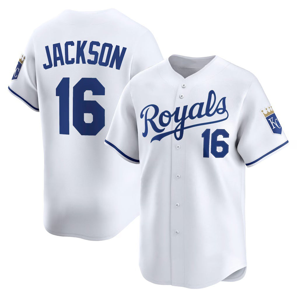 Kansas City Royals #16 Bo Jackson White AmberGomez Home Limited Player Jersey