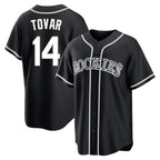 Colorado Rockies #14 Ezequiel Tovar Player Black AmberGomez Fashion Out Home Game Stitched Jerseys