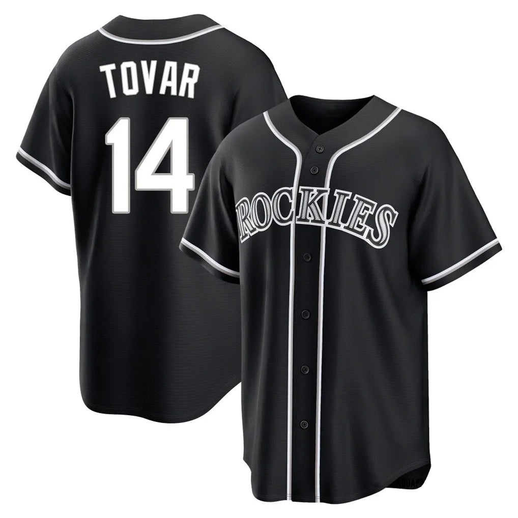Colorado Rockies #14 Ezequiel Tovar Player Black AmberGomez Fashion Out Home Game Stitched Jerseys