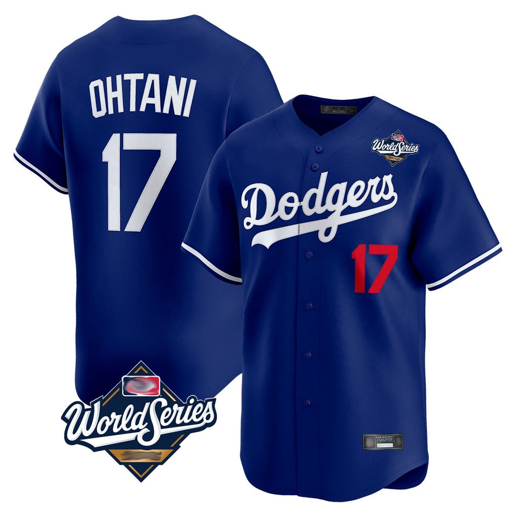 Los Angeles Dodgers #17 Shohei Ohtani Player Royal AmberGomez World Series Limited Home Stitched Jerseys