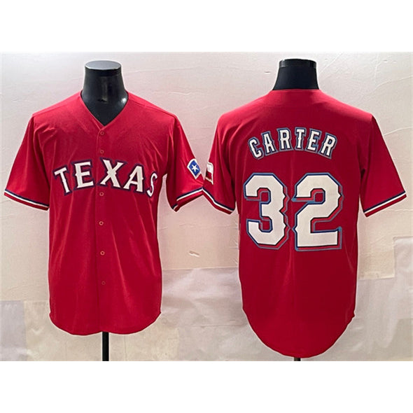 Texas Rangers #32 Evan Carter Red AmberGomez Cool Base Stitched Jersey