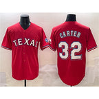 Texas Rangers #32 Evan Carter Red AmberGomez Cool Base Stitched Jersey