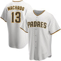 San Diego Padres #13 Manny Machado White AmberGomez Home Replica Player Jersey