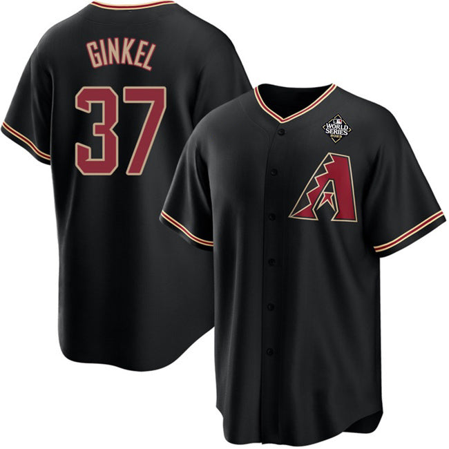 Arizona Diamondbacks #37 Kevin Ginkel Black AmberGomez 2023 World Series Cool Base Stitched Jersey