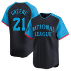 Cincinnati Reds #21 Hunter Greene Player Navy AmberGomez Limited National League All-Star Game Stitched Jerseys
