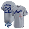 Los Angeles Dodgers #22 Clayton Kershaw Player Gray AmberGomez World Series Meet Limited Home Stitched Jerseys