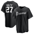 Atlanta Braves #27 Austin Riley Player Black AmberGomez Home Game Stitched Jerseys