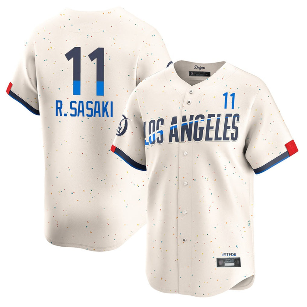 Los Angeles Dodgers #11 Roki Sasaki Player Cream AmberGomez City Connect Limited Home Stitched Jerseys