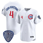 Chicago Cubs #4 Pete Crow-Armstrong Player White AmberGomez Vapor Premier Limited Home Stitched Jerseys