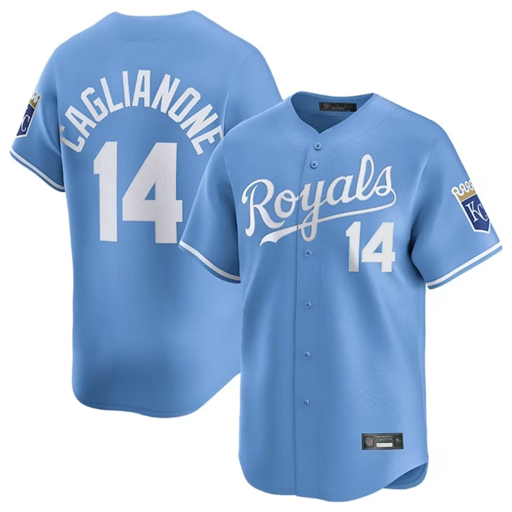 Kansas City Royals #14 Jac Caglianone Player Light Blue AmberGomez Alt Limited Home Stitched Jerseys