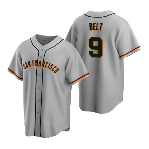 San Francisco Giants #9 Brandon Belt 2020 Grey AmberGomez Jersey