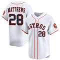 Houston Astros #28 Brice Matthews White AmberGomez 2025 Home Limited Stitched Jersey