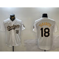 Los Angeles Dodgers #18 Yoshinobu Yamamoto White Gold AmberGomez Home Limited Stitched Jersey 2