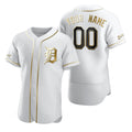 Custom Detroit Tigers White AmberGomez Stitched Flex Base Golden Edition Jersey