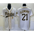 Pittsburgh Pirates #21 Roberto Clemente Number White AmberGomez Cool Base Stitched Jersey 2