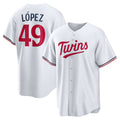 Minnesota Twins #49 Pablo L¨®pez White AmberGomez Home Replica Player Jersey