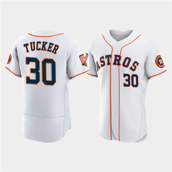Houston Astros #30 Kyle Tucker White AmberGomez 60th Anniversary Flex Base Stitched Jersey