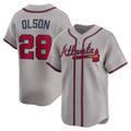 Atlanta Braves #28 Matt Olson Gray AmberGomez Road Limited Player Jersey