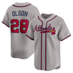 Atlanta Braves #28 Matt Olson Gray AmberGomez Road Limited Player Jersey