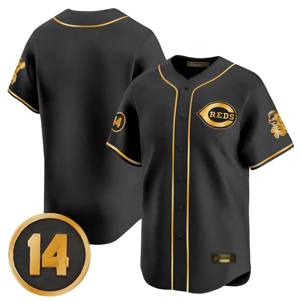 Cincinnati Reds Blank Player Black-Gold AmberGomez Vapor Premier Limited Home Stitched Jerseys