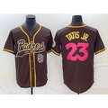 San Diego Padres #23 Fernando Tatis Jr Brown AmberGomez NEW 2023 City Connect Cool Base Stitched Jersey
