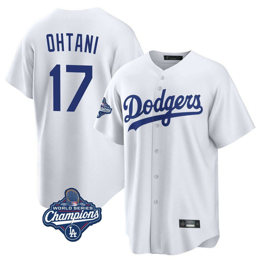 Los Angeles Dodgers #17 Shohei Ohtani Player White AmberGomez World Series Meet Game Home Stitched Jerseys