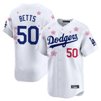 Los Angeles Dodgers #50 Mookie Betts Player White AmberGomez Tokyo Series Vapor Premier Limited Stitched Jerseys