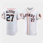 Houston Astros #27 Jose Altuve White AmberGomez 60th Anniversary Flex Base Stitched Jersey
