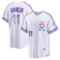 Kansas City Royals #11 Maikel Garcia White AmberGomez 2026 City Connect Stadium Jersey