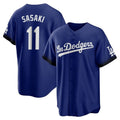 Los Angeles Dodgers #11 Roki Sasaki Player Royal AmberGomez City Connect Home Game Stitched Jerseys