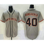 San Francisco Giants #40 Madison Bumgarner Grey AmberGomez Cool Base Stitched Jersey