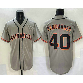 San Francisco Giants #40 Madison Bumgarner Grey AmberGomez Cool Base Stitched Jersey