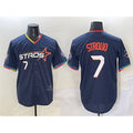 Houston Astros #7 C.J. Stroud Navy AmberGomez 2025 City Connect With Texas Patch Limited Stitched Jersey