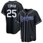 Los Angeles Dodgers #25 Tommy Edman Player Black AmberGomez Carbon Limited Home Stitched Jerseys