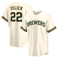 Milwaukee Brewers #22 Christian Yelich White AmberGomez Home Replica Jersey