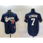 Houston Astros #7 CJ Stroud Navy AmberGomez Cactus Jack Vapor Premier Stitched Jersey