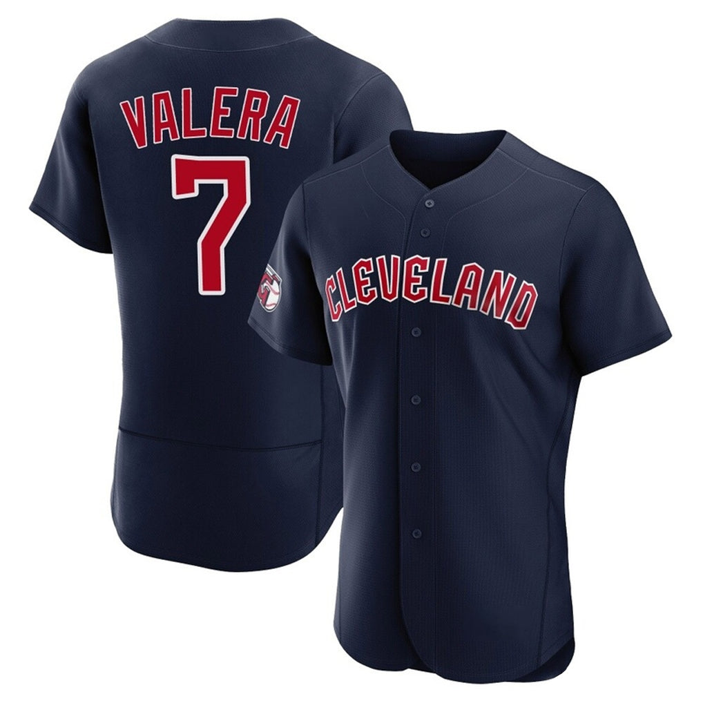 Cleveland Guardians #7 George Valera Player Navy AmberGomez Limited Elite Home Stitched Jerseys