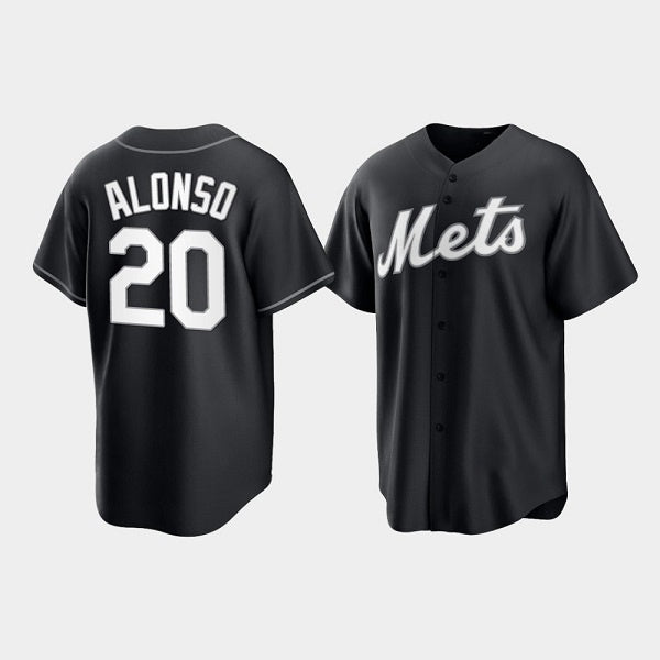 New York Mets #20 Pete Alonso Black AmberGomez Cool Base Stitched Jersey