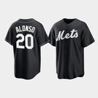 New York Mets #20 Pete Alonso Black AmberGomez Cool Base Stitched Jersey