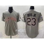San Diego Padres #23 Fernando Tatis Jr. Gray AmberGomez Fashion Throwback With Patch Cool Base Stitched Jersey