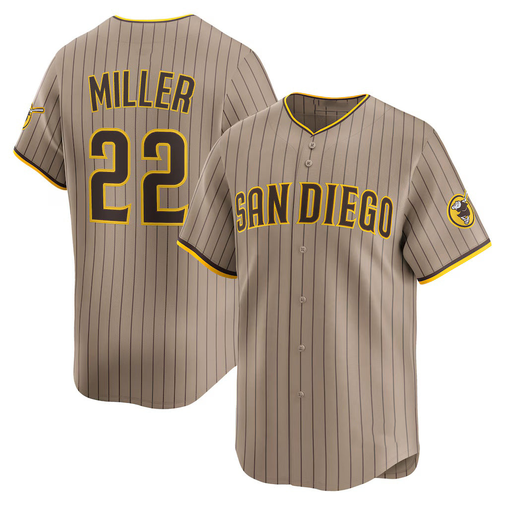 San Diego Padres #22 Mason Miller Khaki AmberGomez Alternate Limited Player Jersey