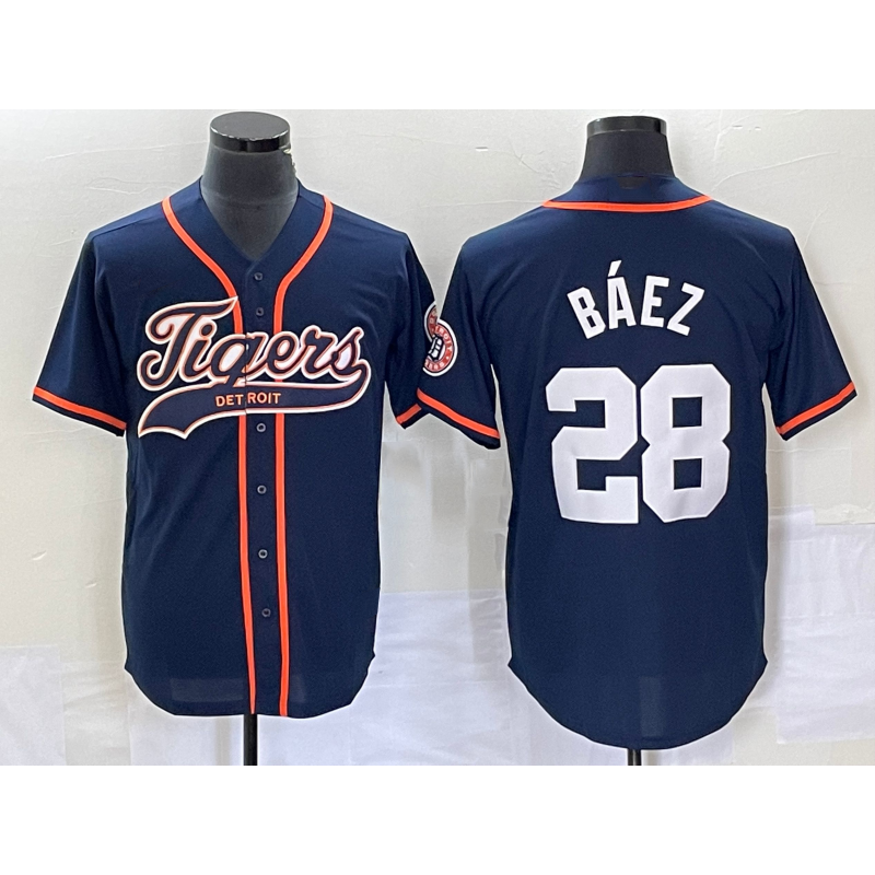 Detroit Tigers #28 Javier B¨¢ez Navy AmberGomez Cool Base Stitched Jersey