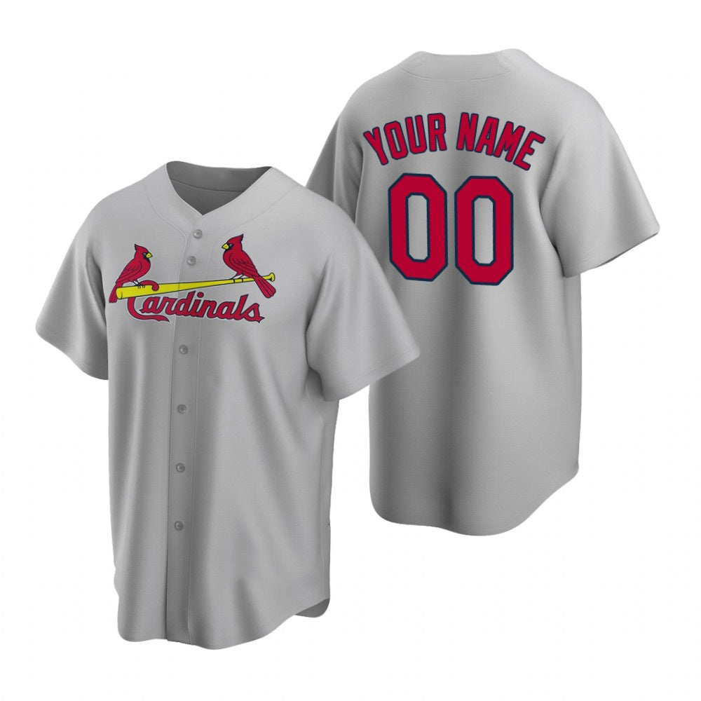 Custom St. Louis Cardinals Gray AmberGomez Stitched Cool Base Road Jersey