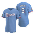 Texas Rangers #5 Corey Seager Light Blue AmberGomez Flex Base Stitched Jersey