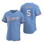 Texas Rangers #5 Corey Seager Light Blue AmberGomez Flex Base Stitched Jersey