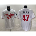 Minnesota Twins #47 Edouard Julien White AmberGomez Cool Base Stitched Jerseys